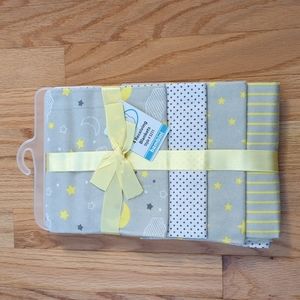 Baby for receiving blankets yellow gray gift